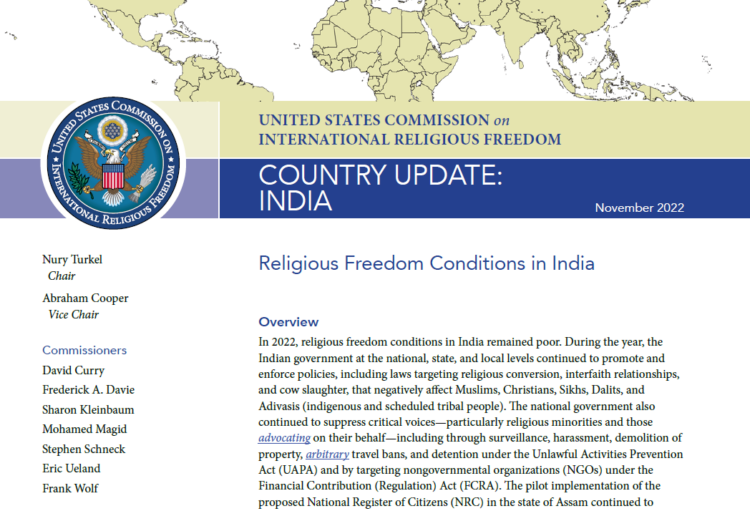 Concerns Raised Over Balance and Methodology of USCIRF Report on India’s Religious Freedom